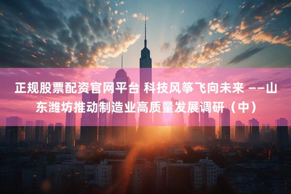 正规股票配资官网平台 科技风筝飞向未来 ——山东潍坊推动制造业高质量发展调研（中）